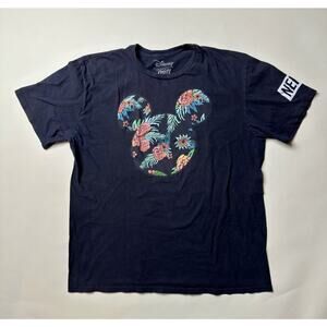 Disney Neff Shirt Mens XL Black Mickey Mouse Floral Graphic Tee Short Sleeve
